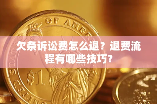 北京欠条诉讼费怎么退？退费流程有哪些技巧？